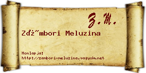 Zámbori Meluzina névjegykártya